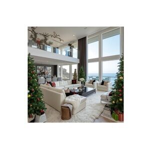 HANDCRAFTED digital art print or poster Luxurious Cream Holiday decor wall art